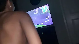 My 18 year OLD Fellow-clansman LOVES CUMMING IN MY pussy as he plays his video game