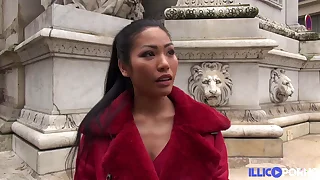 Poopea, beautiful Asian girl, gets fucked by strangers in a private club