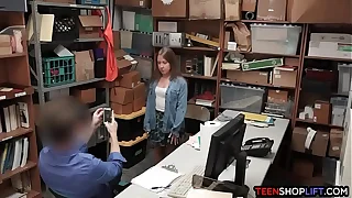 Mall cop fucks Curvy second-rate teen he caught shoplifting