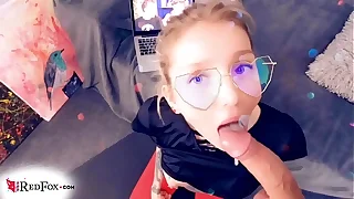 Perfect Teen Deepthroat and Fast Fucking after Watching Video