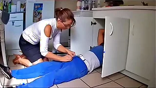 My wife, that fat bitch does the plumber while I'm at work ...