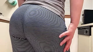 Mom Fat Booty Kitchen Wedgie