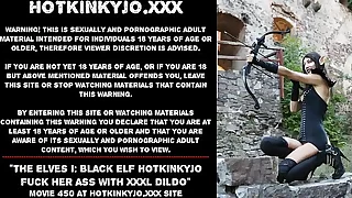 The Elves I: Black elf Hotkinkyjo fuck her ass with XXXL Seahorse dildo at the castle